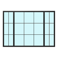 Fenêtre en verre isolée de luxe en laiton isolation thermique fenêtre de séparation en verre insonorisée en laiton pour bureau à domicile