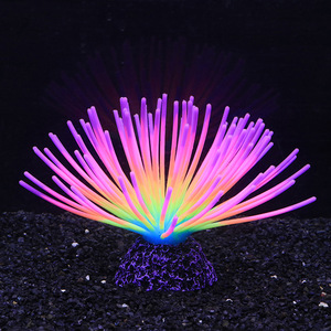 PKY Aquarium Fish Tank Landscape Decoration Color Fluorescent Silicone Soft <strong>Coral</strong> <strong>Branch</strong> Water Grass Simulated <strong>Coral</strong> - Product Image 4