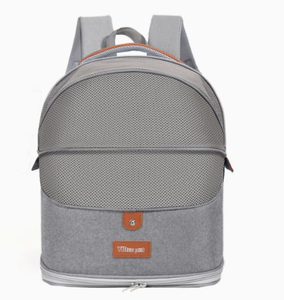 Pet Oxford <b>Backpack</b> Carrier Gray Breathable Zipper Closure for Dogs Solid Color Leisure Style - Product Image 1