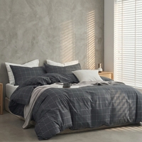 Ensemble de literie imprimé 100% coton, ensemble de housse de couette 3 pièces, gris foncé, impression personnalisée, ensemble de literie 3 pièces