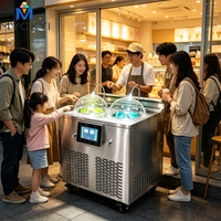 Mesin Pembuat Es Krim Keras Italia Vertikal Silinder Ganda, Mesin Pembuat Gelato Artisan Komersial dengan Sertifikat CE