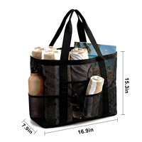 Sac fourre-tout d'été en toile unie grande capacité, imperméable et anti-sable pour femme, idéal pour la natation, le fitness et le voyage