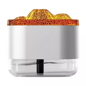 Volcano Home <span class=keywords><strong>Mini</strong></span> USB Diffuseur d'arôme à ultrasons de bureau Humidificateur d'air en plastique Veilleuse Flamme Brouillard Spray Plug-In pour hôtels - Product Image 5