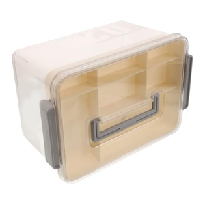 Boîte de rangement pour blocs de construction, outils, vêtements, collations, boîte en PP portable, empilable, avec couvercle et base, pour dortoir, chambre à coucher - Product Image 1