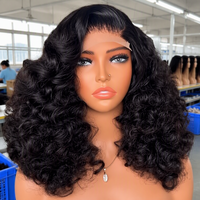 Perruque Lace Front Sans Colle 5x5 en Cheveux Humains Bouclés et Volumineux, Dentelle Transparente, Densité 250%, Pré-Pluckée, Ligne de Cheveux Naturelle – Vente en Gros