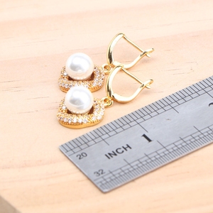 Pearls 925 <b>Silver</b> Jewelry <b>Sets</b> for Women 18K Gold Color Bridal Wedding CZ Earrings <b>Ring</b> Bracelet Pendant Necklace <b>Set</b> - Product Image 6