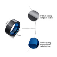 8mm Facettierter Wolframring Ehering für Männer Modeschmuck Ringe Trendiges Verlobungsgeschenk für Party Jubiläum Kostenlose Gravur