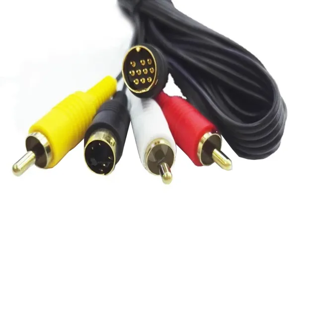 AV Cable for Sega Saturn RCA S-Video Gold-Plated PIN Connectors Male-Male Composite Audio/Video Game Player Accessories