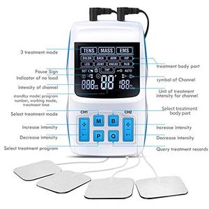 Dispositivo TENS EMS MASS de Doble Canal 3 en 1 - 0-60 Niveles de Intensidad, Almohadillas de 50*50mm, Funciona con Batería - Product Image 2