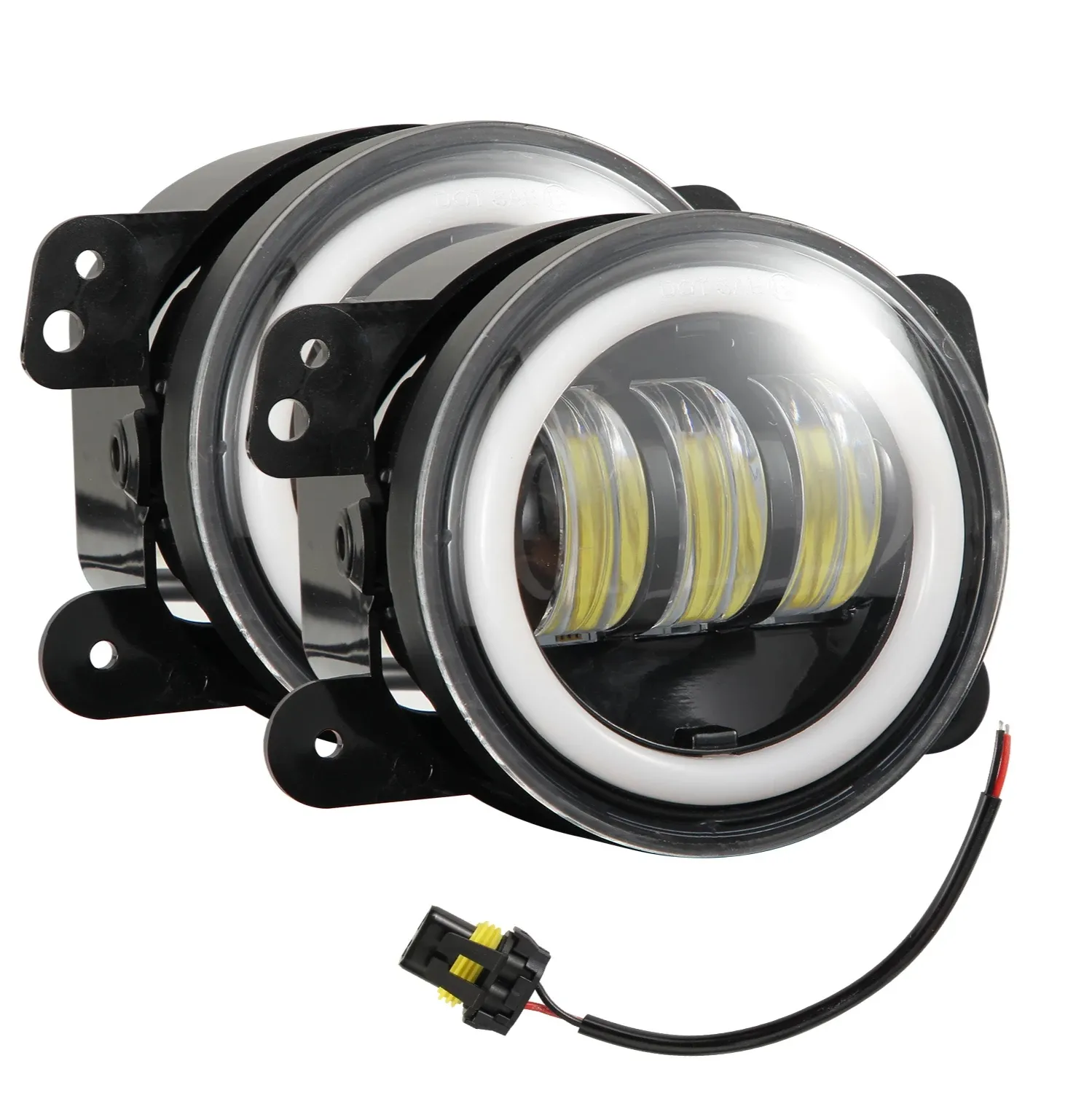 3inch 4Inch 30W 6000K Round Yellow Led Fog Lights for car Halo Ring for Road Fog Lamps For Jeep Wrangler JK TJ LJ Grand Cherokee
