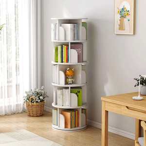 Bibliothèque moderne en bois blanc Meubles de bibliothèque <span class=keywords><strong>d</strong></span>'affichage <span class=keywords><strong>d</strong></span>'<span class=keywords><strong>angle</strong></span> récupérés rotatifs en bois MDF - Product Image 2