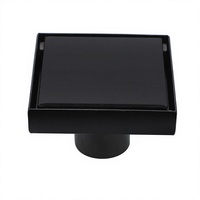 Siphon de douche carré moderne en acier inoxydable de 4 pouces, grille invisible à insérer dans les carreaux 10x10 cm, couvercle brossé pour salle de bain