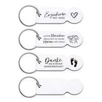 Porte-clés anti-perte en acier titane pour chariot de supermarché, gravable DIY, style américain, pour magasin indépendant