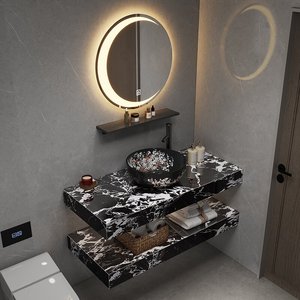 Lavabo en céramique imperméable à double couche Meuble <span class=keywords><strong>de</strong></span> <span class=keywords><strong>salle</strong></span> <span class=keywords><strong>de</strong></span> <span class=keywords><strong>bain</strong></span> moderne <span class=keywords><strong>sur</strong></span> <span class=keywords><strong>pied</strong></span> <span class=keywords><strong>pour</strong></span> la maison et l'hôtel Vanités <span class=keywords><strong>de</strong></span> <span class=keywords><strong>salle</strong></span> <span class=keywords><strong>de</strong></span> <span class=keywords><strong>bain</strong></span> - Product Image 2