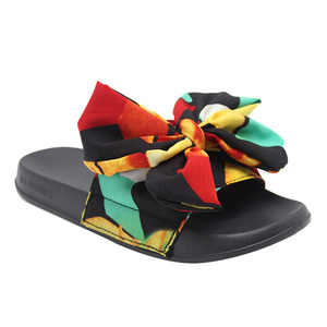 Bán Buôn OEM In Thiết Kế Hoa Bowknot Dép Đi Trong Nhà Cho Phụ Nữ, Phụ Nữ Dễ Thương Vải Slide Dép Biểu Tượng Tùy Chỉnh - Product Image 5