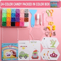 Juego de Cuentas Mágicas para Manualidades, Caja de Colores en Inglés, Juguetes para Desarrollar el Cerebro, Cuentas de Plástico y Hierro Hama, Cuentas Perler, Manualidades DIY