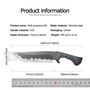 มีดต่อสู้ ML M9 คุณภาพสูง ทำจากเหล็กกล้าไร้สนิม พร้อมปลอกมีด ด้ามจับ G10 ปรับแต่งได้ตามต้องการ รับผลิตแบบ OEM มีการรับประกัน 1 ปี - Product Image 4