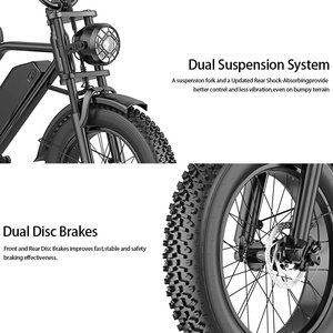 Vélo électrique tout-terrain à suspension intégrale de 20 pouces pour adultes, style vintage, livraison directe depuis les entrepôts UE et États-Unis - Product Image 3