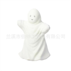 Balle en mousse PU en forme de fantôme, décoration d'Halloween douce, jouet à rebond moyen blanc pour enfant - Product Image 2
