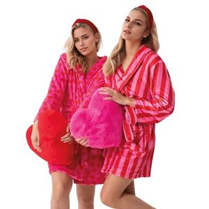 Pigiama <span class=keywords><strong>Invernale</strong></span> Personalizzato per Donne in Stile Europeo e Americano, a Righe in Flanella, ODM, Abbigliamento <span class=keywords><strong>da</strong></span> Casa, Vestaglia a Maniche Lunghe - Product Image 5