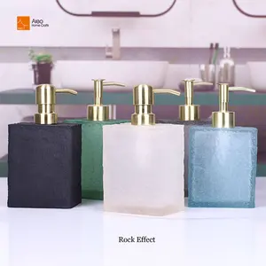 <span class=keywords><strong>Dispensador</strong></span> <span class=keywords><strong>de</strong></span> jabón con textura <span class=keywords><strong>de</strong></span> glaciar <span class=keywords><strong>de</strong></span> resina colorida <span class=keywords><strong>de</strong></span> alta calidad con bomba dorada, botella <span class=keywords><strong>de</strong></span> emulsión táctil y sensación <span class=keywords><strong>de</strong></span> <span class=keywords><strong>roca</strong></span> para uso en hoteles - Product Image 1