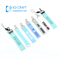 Perlengkapan Lanyard Desainer Kustom Merek Pemegang Kunci Dompet Tali Pergelangan Tangan Nilon Warna-warni Gelang Tangan Pink Lanyard Pendek Gantungan Kunci
