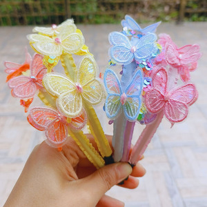 Nouveau <span class=keywords><strong>serre</strong></span>-tête en dentelle papillon pour enfants, super mignon, pince à <span class=keywords><strong>cheveux</strong></span> courte pour filles, style princesse, coiffe de <span class=keywords><strong>mariage</strong></span> pour petite fille - Product Image 1