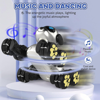 Chien robot interactif télécommandé intelligent avec détection de geste, rotation, danse, lumières et musique