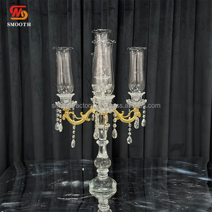 LEDA Elegant 5-Arm Crystal Candle Holder for Valentine's Day Events & Parties Elegant <b>Table</b> Decor Candelabra - Product Image 4
