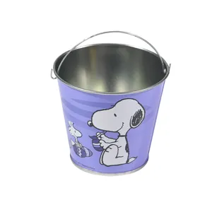 2023 Promotional New Style Tin Metal Bucket Mini Tiny Kids Toy Bucket With Handle