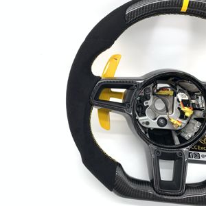 CCExcellent - Embellecedor de Volante Personalizado de Fibra de Carbono Real para Porsche 991.2 911 918 992 718 Boxster <span class=keywords><strong>Macan</strong></span> Panamera <span class=keywords><strong>2017</strong></span>+ - Product Image 3