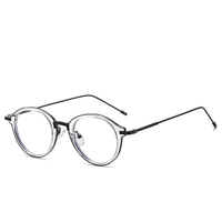 Nouveau design à la mode lunettes rondes anti-lumière bleue pour hommes et femmes montures de lunettes d'ordinateur en métal bleu