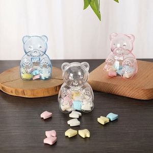 Venta al por mayor: 12 unidades de bonitas cajas de dulces con forma de oso, tarros de almacenamiento de plástico transparente para pendientes, galletas y otros dulces, ideales para guardar. - Product Image 1
