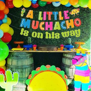 Decoraciones para Baby Shower de Fiesta Mexicana, Banner 'Un Pequeño Muchacho Está en Camino' para Niños, Artículos para Fiesta de Cactus, Tacos y Cinco de Mayo - Product Image 5
