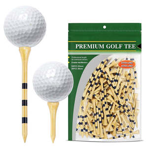 Tees de golf en bois de bambou, logo personnalisé, 2 tailles, tee de golf uni - Product Image 1