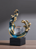 Décor à la maison moderne lumière luxe salon décor ornements résine Statue boule de cristal modèle abstrait artisanat bureau décor de bureau