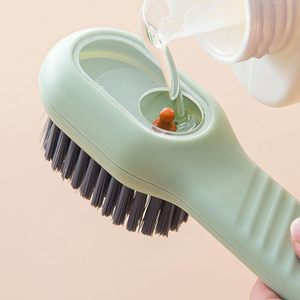 Plastic <b>Scrub</b> <b>Brush</b> with Soap Dispenser Nylon Bristles Handheld for Laundry & Shoe Cleaning - Product Image 3