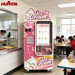 Machine à glaces HUAXIN à faible risque et rentabilité assurée, avec petit investissement, certifiée CE, conforme ADA, compatible SDK, <span class=keywords><strong>paiement</strong></span> par QR code et pièces de monnaie - Product Image 1