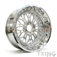 Jantes forgées bicolores effet chrome miroir pour Chevy Camaro Alpha Dodge Challenger Hellcat 19 20 pouces 5x120 5x115 à déport profond et design mesh