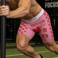 Sous-vêtements personnalisés avec logo de club pour jeunes, imprimés roses, assortis, doux, respirants, longs, anti-frottement, caleçons boxers pour hommes