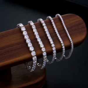 Pulsera de Cadena de Tenis con Diamantes Cultivados en Laboratorio CVD HPHT Reales de Alta Calidad, Plata 925, 2-6 mm, VVS VVS1 - Product Image 4