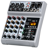 Console de mixage audio professionnelle BM-05 Mini 5 canaux avec USB pour studio