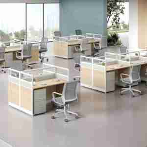 Escritorio de Oficina Moderno de Aglomerado para Personal, Configuraciones Simples de Múltiples Asientos, Estaciones de Trabajo - Product Image 1