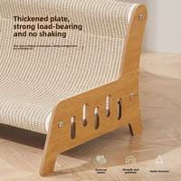 Canapé-lit pour chat en bois massif, tissé en sisal, résistant aux griffures, durable, confortable, chaud, doux, minimaliste, moderne