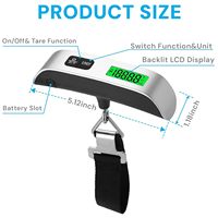 Báscula de equipaje de viaje con cinta métrica, superventas, precisa, 50 kg, báscula de mano, báscula electrónica portátil exprés
