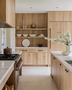 Gabinetes de cocina de madera recuperada rústica industrial Estantería abierta MDF Farmhouse Islands <span class=keywords><strong>Apartamentos</strong></span> de estilo agitador de acero inoxidable - Product Image 2