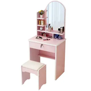 Bedroom furniture supplier luxury dressing table cheap drawer mdf wood vanity dresser with mirror dressing table