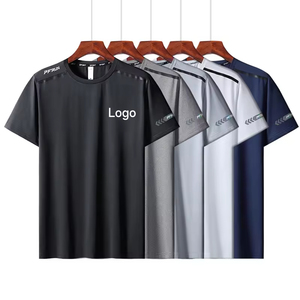 Herrenmode Overs ize T-Shirt Atmungsaktiver Stricks toff Anti-Falten Lange Länge <span class=keywords><strong>Solid</strong></span> Pattern Siebdruck Logo Druck Sale - Product Image 1