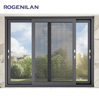 Ventana Corredera para Casa Rogenilan, Antirrobo, Impermeable, con Malla, Reemplazo Residencial de Ventanas de Aluminio y Vidrio