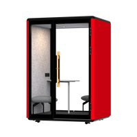 Cabine de bureau modulaire portable Comine, insonorisée, acoustique, avec verre trempé de 6 mm, pour un lieu de travail moderne, une école, un entrepôt, un hôtel